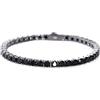 Lucoro Diamonds Lucoro - Bracciale da tennis, 4 mm, argento 925, nero, massiccio, da uomo, con zirconi cubici, 21 cm, Argento, Zirconia cubica