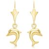 Carissima Orecchini pendenti a delfino da donna in oro giallo 9 ct