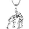 HIJONES Unisex Match Acciaio Inossidabile Wrestling Ciondolo Sport Collana (Argento)