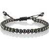 namana Bracciale Uomo dell'Amicizia con Perline in Metallo. Bracciale Stratificato per Lui con Cordino Nero Regolabile. Bracciale in Acciaio Grigio, Nero, Oro Giallo o Oro Rosa