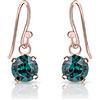 DTPsilver Orecchini Verdi Smeraldo - Orecchini Pendenti Argento 925 Placcati Oro Rosa con Brillantini di Cristallo Verde - Orecchini Pendenti Oro - Orecchini Placcati Oro - Orecchini Smeraldo