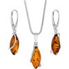 Copal Set di gioielli da donna in argento 925 ambra collana orecchini set regalo borsa regalo regalo regalo per donne San Valentino anniversario compleanno festa della mamma regalo per lei fidanzata moglie