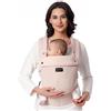 Momcozy Marsupio Traspirante in Rete, Ergonomico e Leggero, per 3,2-20 kg(3-24 mesi) con Supporto Lombare Rinforzato, Comfort per Tutto il Giorno per Genitori a Mani Libere, Airmesh-Rosa
