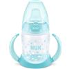 NUK First Choice 10215279 Biberon con Beccuccio in Silicone, 6-18 Mesi, 150 ml, Blu Scuro