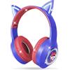 AXFEE Cuffie Bluetooth per Bambini, LED Cuffie Cablate/Wireless con Orecchio di Gatto, Pieghevole Audio Stereo HD Over-Ear Cuffie per Studiare/Viaggiare, 105dB Volume Limited, Bluetooth 5.3 Version