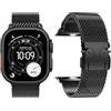 Msksjer Cinturino Milanese in Titanio Compatibile con Apple Watch Ultra 3/2/1 49mm 46mm 45mm 44mm 42mm (Serie 3 2 1) Uomini Donne, Cinturini in Metallo per iWatch 11 10 9 SE 8 7 6 5 4, Fibbia Stile Paracadute