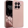 kwmobile Custodia Compatibile con Xiaomi 15T PRO Cover - Protezione Back Case Morbida - Silicone TPU Effetto Metallizzato Oro Rosa Metallizzato