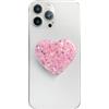 AOWVUTS Porta Cellulare da Dito Supporto di Alta Qualità con Cuore in Paillettes Telefono Supporto Base e Impugnatura Estensibili Supporti Accessori per Smartphone e Tablet (Rosa)