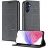XINYEXIN Custodia per Samsung Galaxy S25 FE 5G, Cover a Libro in Pelle PU con Blocco RFID, Slot per Carte, Supporto, Protezione Completa Antiurto - Nero