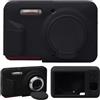 Supmay Cassa della fotocamera in silicone per fotocamera digitale Kodak PIXPRO FZ55, custodia protettiva in silicone morbida copertura lente rimovibile, Nero