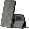ZONNAVI Cover per Samsung Galaxy A71, Flip Custodia Pelle PU con [Slot Cart] [Supporto Stand] [Magnetica], Cover a Libro Portafoglio per Samsung Galaxy A71 (Grigio)