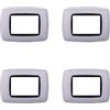 IXTRIMA 4 Pezzi, Placca compatibile Con Bticino Living, Placche Plastica Bombata 3/4/7 posti, per supporti blu - kit 4 pz