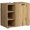 trendteam smart living - PureBliss - Mobile sottolavabo - rovere Evoke - effetto scanalato - 3 scomparti aperti + 1 ripiano + lavabo da 80 cm - 90 x 91 x 53 cm - eleganti manici in metallo