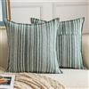 Madizz 2 Pezzi Copri Cuscini in Boucle con Bordo Decorativo Neutri Morbido Copricuscini Fodere per Cuscino Lusso Stile Arredi per Divano e Letto Verde menta 60x60 cm