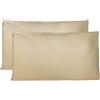 FARFALLAROSSA Coppia di Federe 100% Puro Cotone 40x70 CM, Set di 2 Tessuti per Cuscino Letto, Chiusura a Busta, Tinta Unita, Misura Standard - Beige