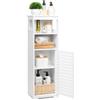 UTOKON Armadietto da bagno impermeabile, bianco a pavimento, per riporre oggetti per la casa, per WC, camera da letto, cucina, soggiorno