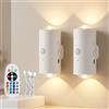 Pinyenr Applique Led da Parete Interno 2Pezzi Luce con Sensore di Movimento | da Interno, Ricaricabile Lampade da Muro Magnetica per Camera da Letto e Soggiorno con 16 Colori di Luce