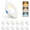 Gr4tec 4W Faretti LED Incasso Cartongesso IP44 3000K/4000K/6500K, 12 Pezzi