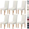 Dioxide Coprisedie con Schienale Elastico Copri Sedia da Cucina Tessuto Jacquard Antimacchia,Universali Coprisedia Elasticizzati, Moderno Fodera Sedia per Soggiorno,Cucina,Casa (Bianco,6pc)