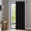 Deconovo Tenda Oscurante Termica Isolante per Interni 280 CM Altezza 1 Pannello, per Cameretta Bambini Moderne con Anelli, 140x280 CM, Nero