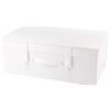 HANGERWORLD Scatola per Vestiti 35x55x20cm in Tessuto Traspirante Bianca con Coperchio per Abito Sposa