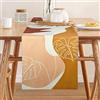Hanrunsi Runner Tavola Moderno Boho Morandi Cotone Lino Antiscivolo Marrone Tovaglia Runner da Tavolo per Camera Hotel Caffè Feste Vacanze Rustico Country Outdoor Decorazioni per Matrimoni 33 cm x 183 cm