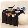 BEISIJIA Organizzatore per bracciolo divano con vassoio, porta telecomando, cellule, tablet, riviste, libri, occhiali, cavi, bevitore, snack, custodia (nero)