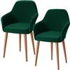 Alishomtll Set di 2 coprisedia elasticizzati con braccioli, rimovibili, lavabili e lavabili per sedie da ufficio, per cucina, banchetti, matrimoni, feste (verde, 2 pezzi)