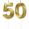 Lahviuu Candele di Compleanno Numero,Candele Decorazione di Topper Torta Buon Compleanno,per Festa Nozze Anniversario Celebrazione Forniture,50 Anni (Oro)