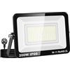Willpower Faretto LED Esterno 200W 20000LM, Faro LED con Spina Proiettore LED 6000K Bianco IP66 Luce di Sicurezza a LED Illuminazione per Garage Giardino Cortile Patio Piazza Officina