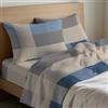 Riad Arredo Mahome Set Completo Letto in Pregiata Flanella 100% Cotone con Trattamento Antipalline - Completo Lenzuola Caldo Cotone Morbide Artigianali Alta Qualità Made in Italy (Tartan Azzurro, Francese)