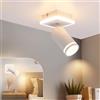 URing Faretti da Soffitto Orientabili, Plafoniera Faretti LED Soffitto 1 Luce con Luce Inferiore 4W+5W GU10, Bianco Caldo 3000K, Faretti da Parete Interno Bianco per Cucina, Cameretta, Soggiorno