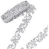 NBEADS Circa 4.37 Iarde (4m) Argento Ricamo Nastri in Poliestere, 3.51 cm di Larghezza Metallico Fiore Pizzo Trim Ferro su Metallo per Cucire Costumi Abiti Casa Decorazione