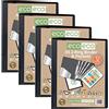Eco-eco - Raccoglitore ad anelli a 4 O, formato A5, 65% riciclato, con 12 tasche multiforate, dorso 22 mm, confezione da 4 pezzi, colore: nero, eco045 x 4