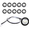 Kahaybeall 10 Lampade LED di marcatura tonde 12 V per il rilascio anteriore posteriore, luci di sagoma per rimorchio, luci di posizione laterale - indicatori laterali bianchi, impermeabili IP68, alta