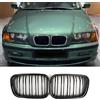 Jinpengyong Griglia per radiatore E46, adatta per BMW Serie 3 E46, 4 porte, 1998 - 2001, griglia per reni, colore nero lucido, doppia barra sportiva (non adatta per 2 porte) (For 3 E46 4D 1998 - 2001