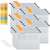 Hiziwimi 20 cartelle sospese in polipropilene bianco, formato A4, con linguette e inserti, schedario per ufficio, scuola, archiviazione file desktop, classificazione file (bianco)