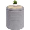 Bonlife Pouf Contenitore, Portaoggetti Piccolo Baule, Poggiapiedi Pieghevole Cubo, Cassapanca, per Ingresso, Soggiorno e Camera da Letto, Grigio, 37x37x45 cm