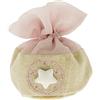 Doni Bomboniere Nascita Bambina 12 pz Sacchettini a Palla Portaconfetti in Juta Avana Organza Rosa con Gessetto Stellina Centrale Battesimo Compleanno Bimba Evento Fai da Te