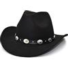 Lisianthus Cappello da Cowboy Occidentale a Tesa Larga in Feltro da Uomo e Donna, Nero, M