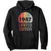 Regali 35 anni Decorazione Vintage Retro 1987 Limited Edition 35 Anni 35 Compleanno Donna Uomo Regalo Felpa con Cappuccio