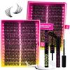 WLFRHD Extension Ciglia 280 Pezzi Ciuffetti Ciglia Finte Kit,Set Ciglia Finte Extension Fai Da Te,Fake Eyelashes, Ciglia Singole 40D D Curl Diy Eyelash Extension,Ciuffetti Extension Ciglia(40D, 9-18mm Mix)