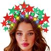 Handcess Cerchietto per capelli natalizio con luce a forma di stella e LED, sfera di Natale incandescente, accessori per capelli da donna