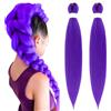 SJUNJIE Ciocche Viola per Capelli Extension per Treccine African Capelli Trecce Viola 26 Pollici Capelli Sintetici Viola Scuro Coda Capelli Extension per Palcoscenico Partito Cosplay(2 PCS)