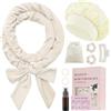 BUTBU Bigodino per Boccoli, Fascia Bigodino 9 Kit Fai da Te, Con Cuffia di Seta, Senza Calore, Con Fascia per Capelli, Morbido, per Salon Barber, Capelli Medi Lunghi-Bianco