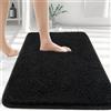 Myting Tappetini per il Bagno per Camera da Letto 80x120 cm Grande Tappetino Nero per Bagno, Morbidi Tappetini per il Bagno in Microfibra Antiscivolo Lavabili, Tappeto per il Bagno con Retro in Gomma