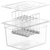 Ayolofei Contenitore per sous vide da 12 l, contenitore per sous vide con coperchio e porta a cremagliera, contenitore trasparente multifunzionale adatto per pesce carne e verdure