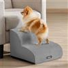 Feandrea Scala a 2 Gradini per Cani, Velluto Goffrato, Pendenza per Letto, Divano, Scaletta per Animali Impermeabile e Antiscivolo, Copertura Sfoderabile e Lavabile, Grigio Tortora PPS012GD01