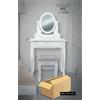 Lupia Specchiera Toilette con Sgabello colore Bianco