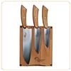Little balance 8424 - Tagliere 3 coltelli Santoku, fabbricazione 100% francese, 3 coltelli Santoku, lama in acciaio inox Esprit di Thiers, manico in legno d'ulivo, tagliere